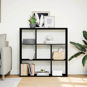 Schwarzes Raumteiler-Bücherregal 102cm