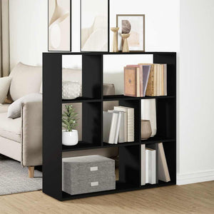 Schwarzes Raumteiler-Bücherregal 102cm