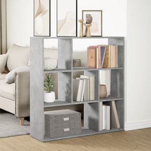 vidaXL Bibliothèque-séparateur de pièce gris béton 102x29x103,5 cm en bois d'ingénierie