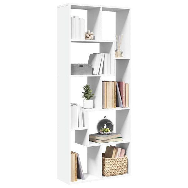 vidaXL Bibliothèque cloison de séparation Blanc 67x25x161,5 cm Bois d'ingénierie