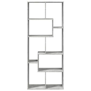 Betongraues Raumteiler-Bücherregal 67x161,5 cm
