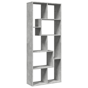 Betongraues Raumteiler-Bücherregal 67x161,5 cm