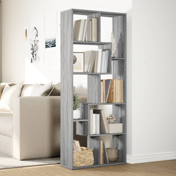 Graues Raumteiler-Bücherregal Sonoma
