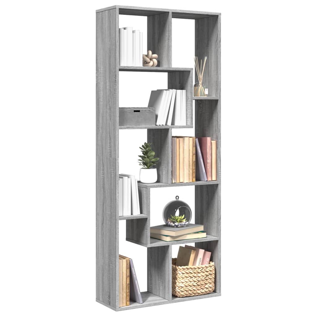 Graues Raumteiler-Bücherregal Sonoma