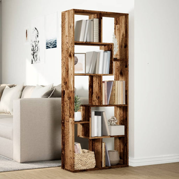Raumteiler Bücherregal Altholz-Optik