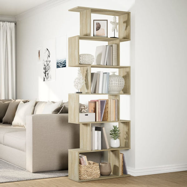 Raumteiler Bücherregal 6 Fächer Sonoma Eiche