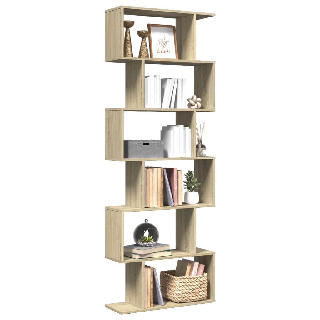 Raumteiler Bücherregal 6 Fächer Sonoma Eiche