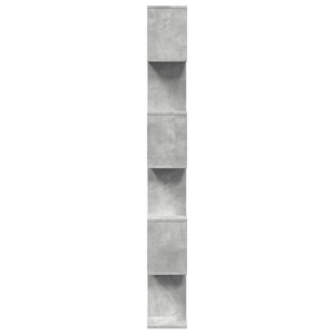Betongraues Raumteiler-Bücherregal, 6 Fächer