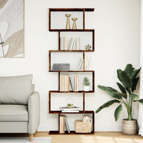 Raumteiler Bücherregal Räuchereiche 70x24x193 cm