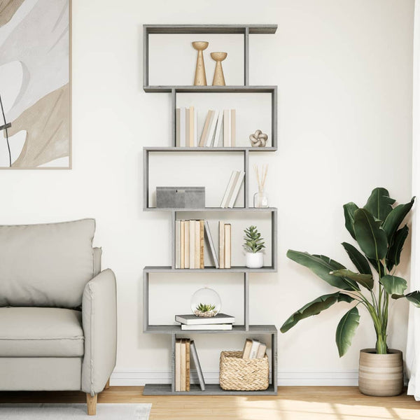 Raumteiler Bücherregal Grau Sonoma 70x24x193 cm
