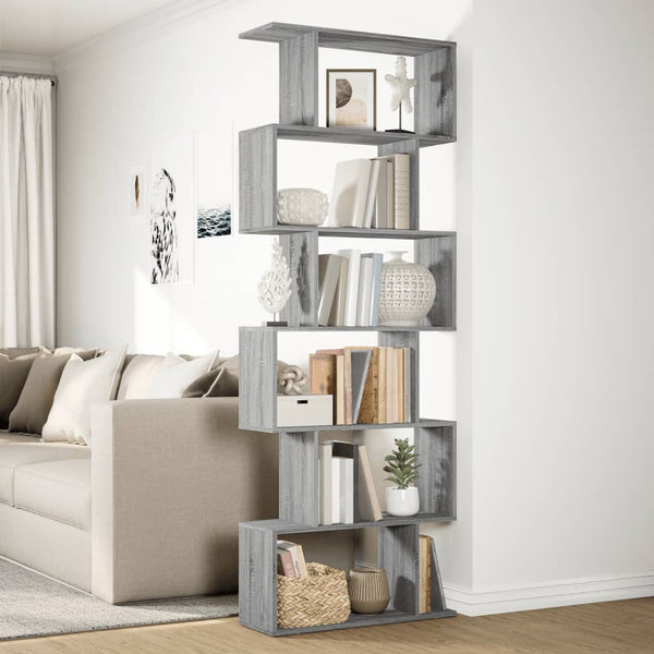 Raumteiler Bücherregal Grau Sonoma 70x24x193 cm