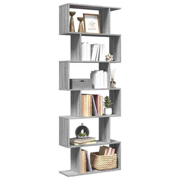 Raumteiler Bücherregal Grau Sonoma 70x24x193 cm