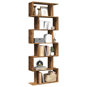 Raumteiler Bücherregal Altholz-Optik, 6 Fächer