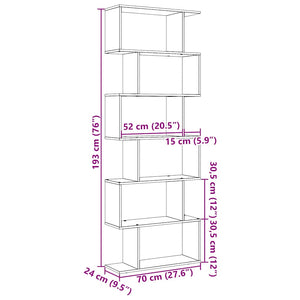 Raumteiler Bücherregal Artisan-Eiche 70x24x193 cm
