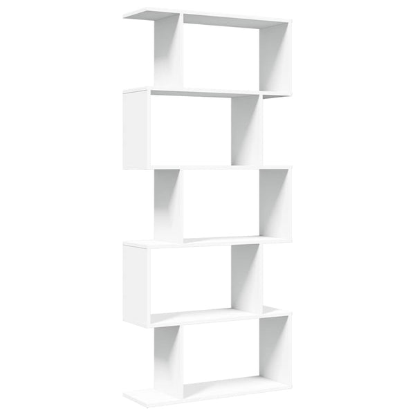 Raumteiler Bücherregal Weiß, 5-stufig