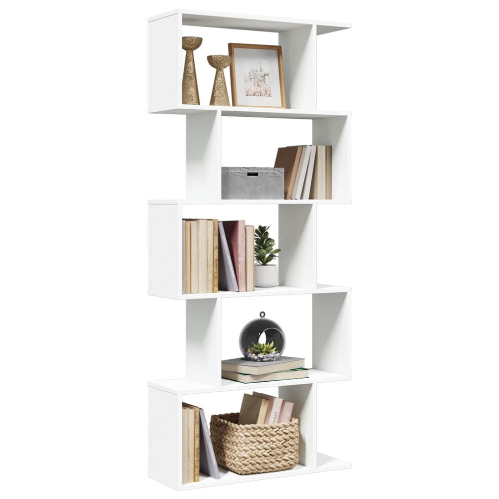 Raumteiler Bücherregal Weiß, 5-stufig