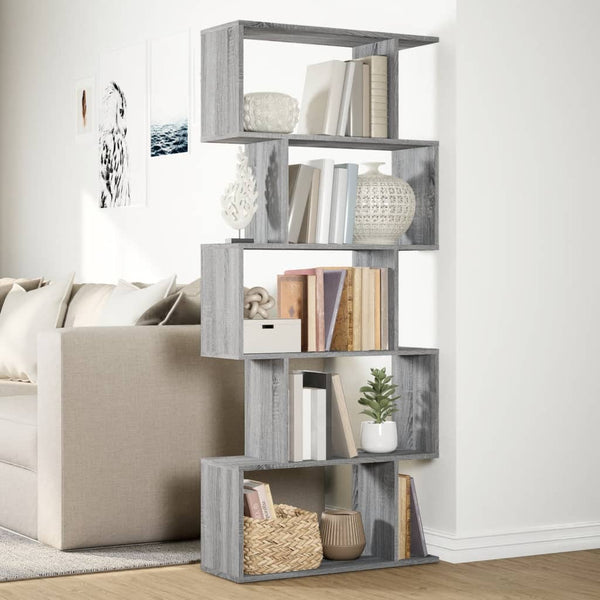 Raumteiler Bücherregal Grau Sonoma 70x24x161 cm