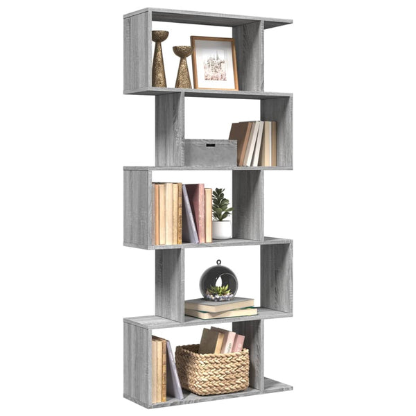 Raumteiler Bücherregal Grau Sonoma 70x24x161 cm
