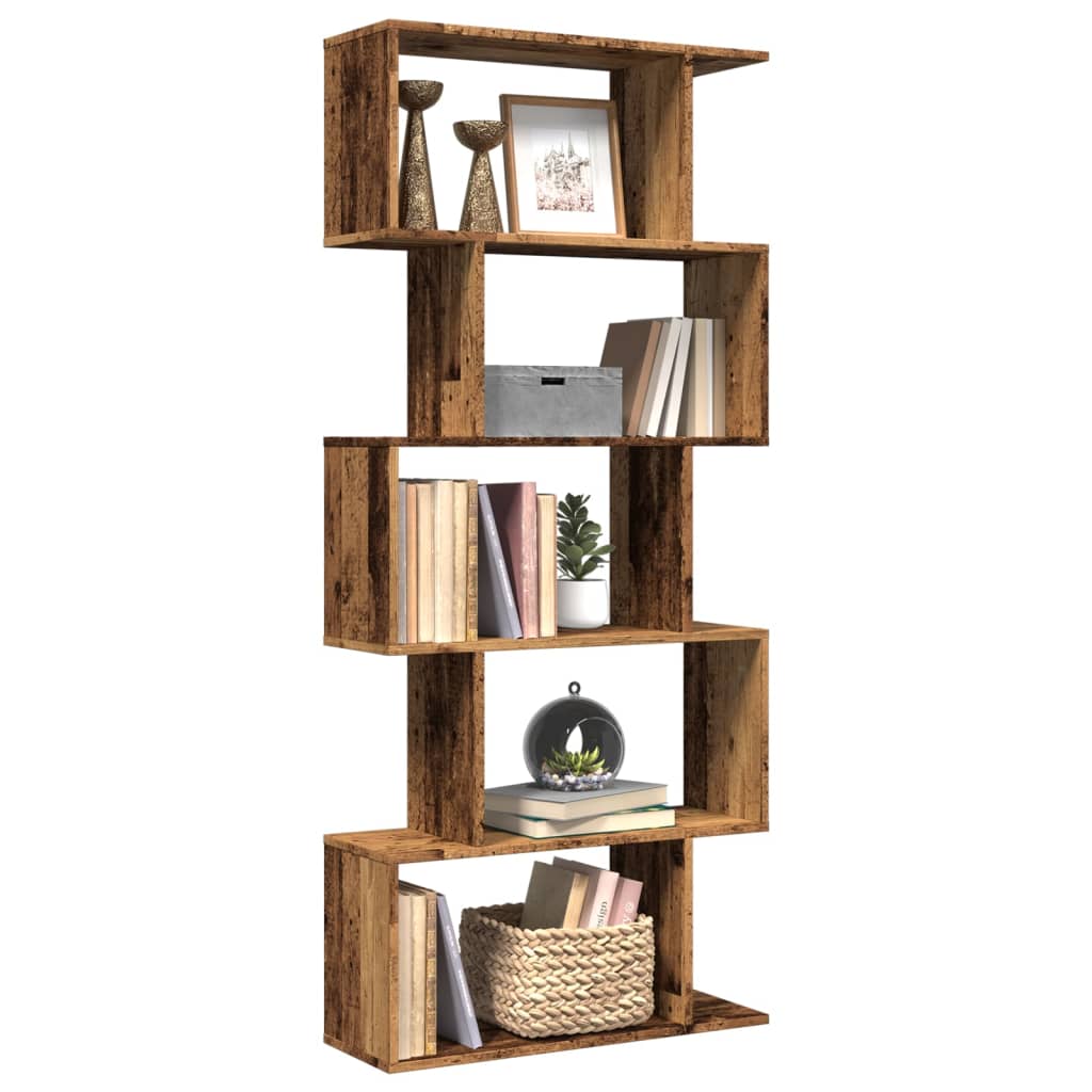 Raumteiler Bücherregal Altholz-Optik, 5 Etagen