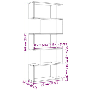 Raumteiler Bücherregal Artisan Eiche 70x24x161 cm