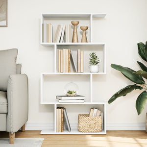Raumteiler Bücherregal Weiß, 4-stufig