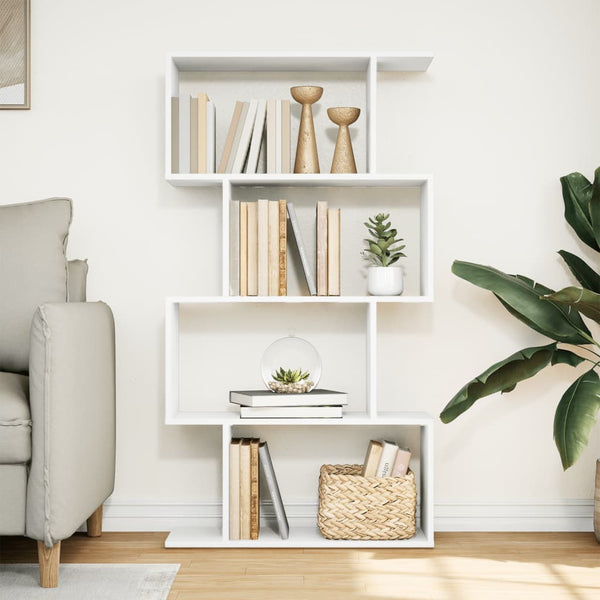 Raumteiler Bücherregal Weiß, 4-stufig