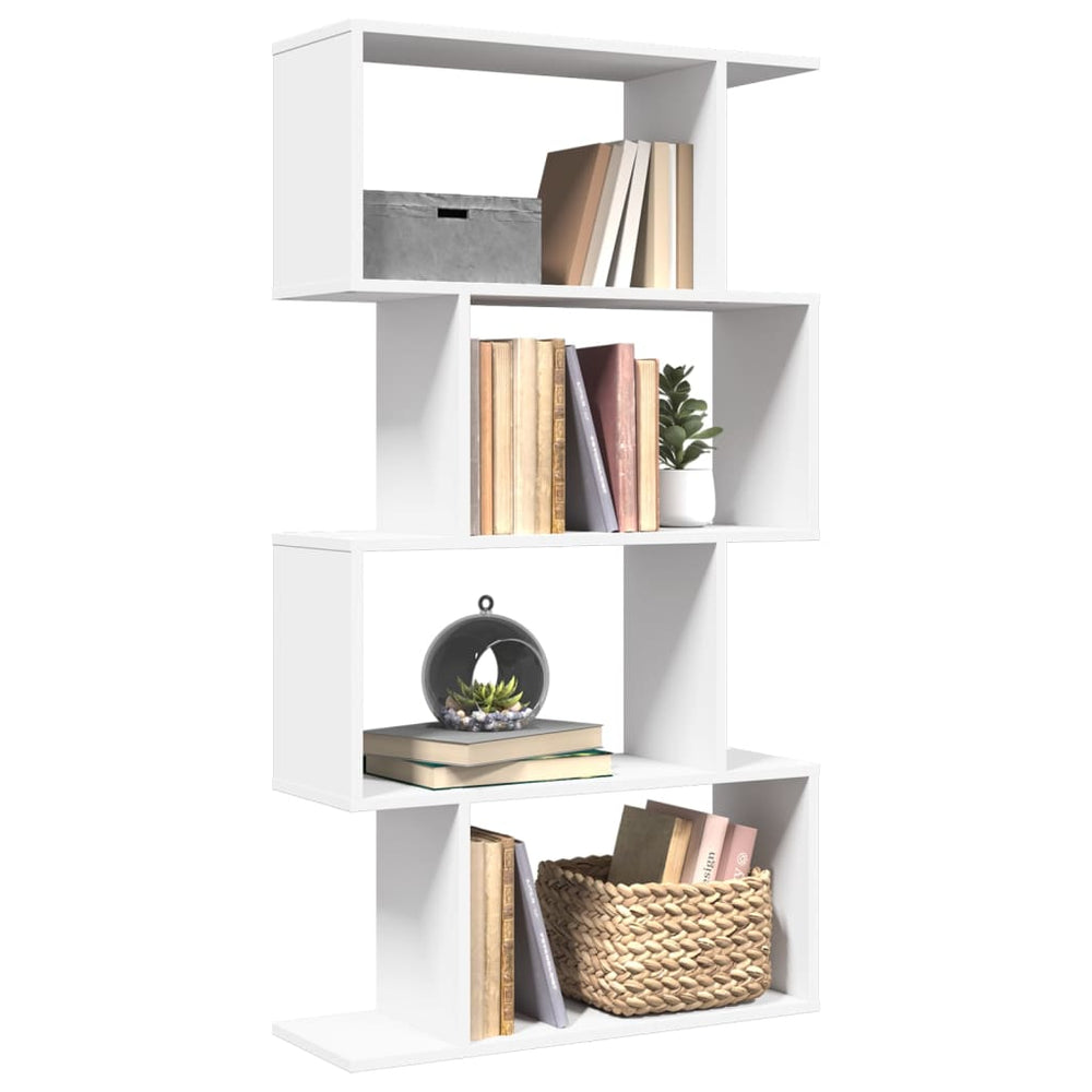 Raumteiler Bücherregal Weiß, 4-stufig