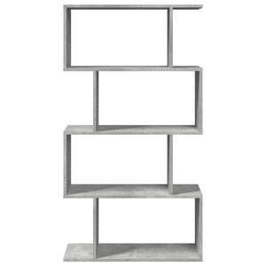 Betongraues Raumteiler-Bücherregal mit 4 Böden