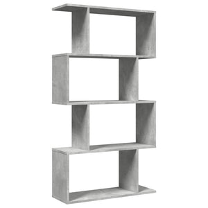 Betongraues Raumteiler-Bücherregal mit 4 Böden
