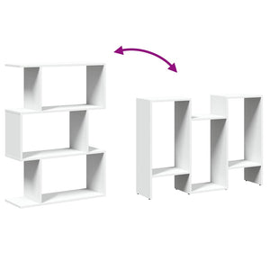 Raumteiler Bücherregal Weiß, 3-stufig