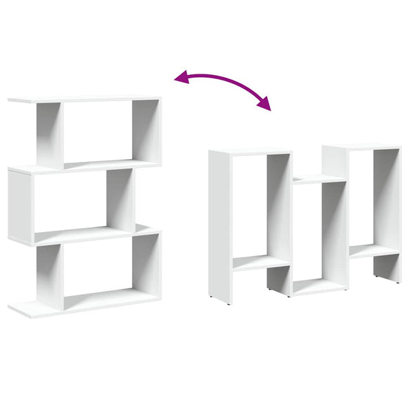 Raumteiler Bücherregal Weiß, 3-stufig