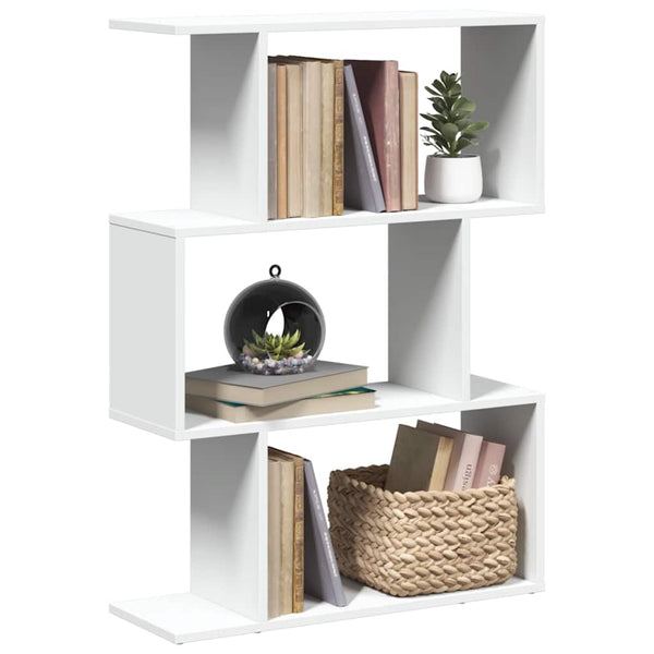 Raumteiler Bücherregal Weiß, 3-stufig
