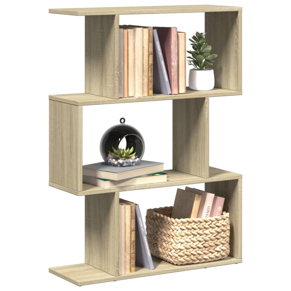 vidaXL Room Divider Bookcase with 3 Compartments Sonoma Oak 70x24x97 cm