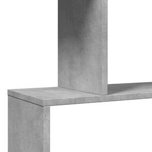 Betongraues Raumteiler-Bücherregal mit 3 Fächern