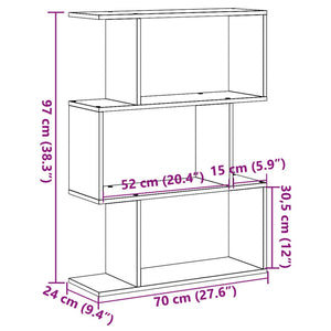 Raumteiler Bücherregal Grau Sonoma 70x97 cm