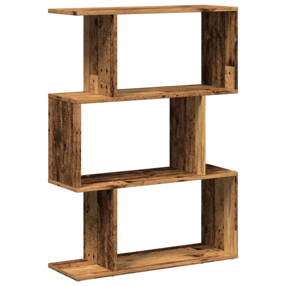 vidaXL Room Divider Bookshelf 3 Compartments Reclaimed Wood Look 70x24x97 cm