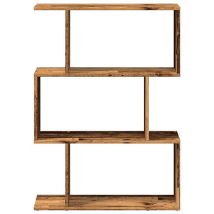 Raumteiler Bücherregal, 3 Fächer, Altholz-Optik