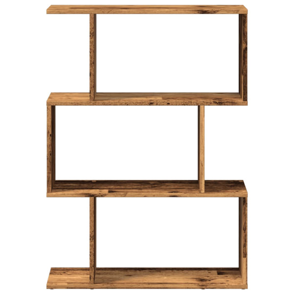Raumteiler Bücherregal, 3 Fächer, Altholz-Optik