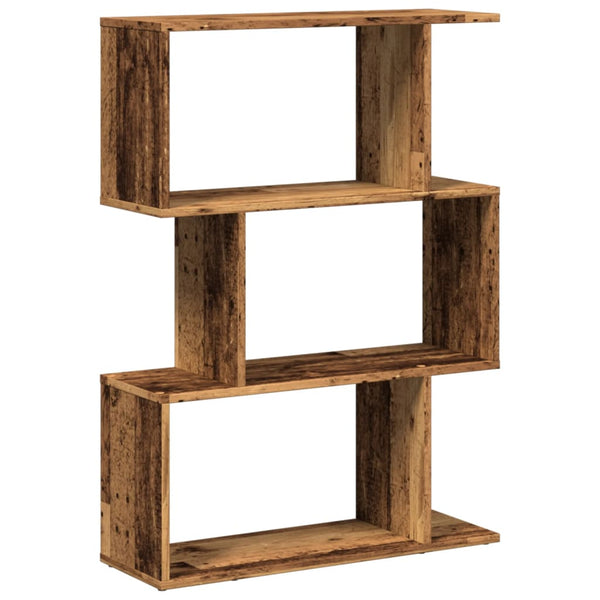 Raumteiler Bücherregal, 3 Fächer, Altholz-Optik