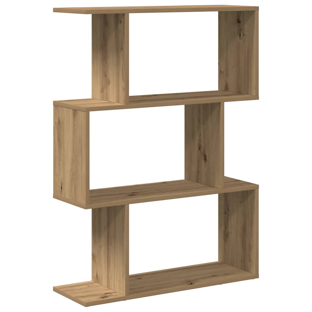 vidaXL Room Divider Bookcase with 3 Compartments, Artisan Oak 70x24x97 cm