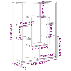 Bücherregal Weiß, 63x20x90 cm