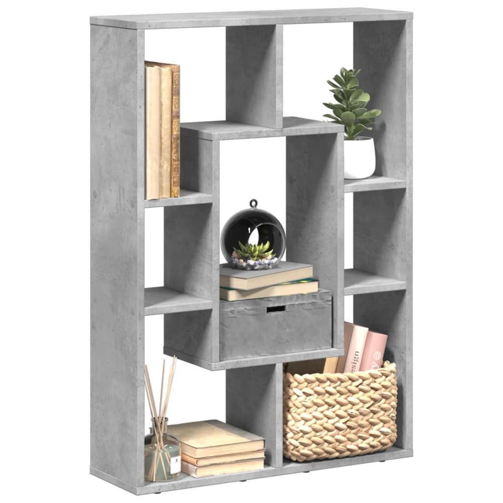 vidaXL Bookshelf Concrete Gray 63x20x90 cm Engineered Wood
