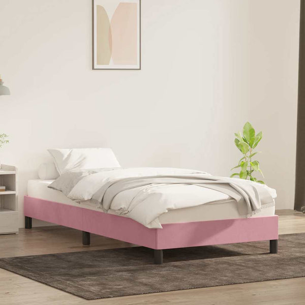 Rosa Samt Bettgestell 90x210 cm