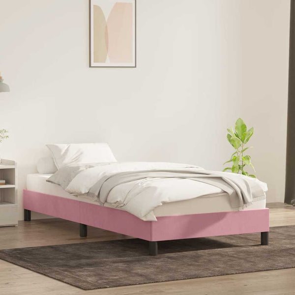 Rosa Samt Bettgestell 100x210 cm