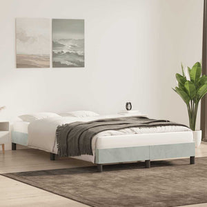 vidaXL Bed Frame without Mattress Light Gray 120x210 cm Velvet