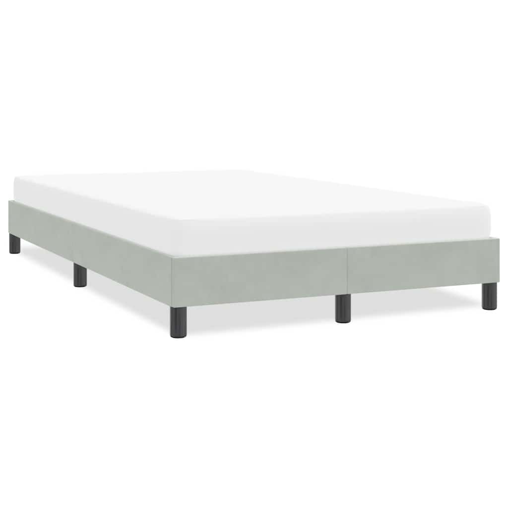 vidaXL Bed Frame without Mattress Light Gray 120x210 cm Velvet