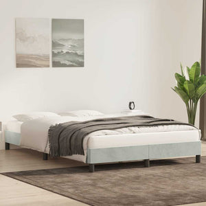 Bettgestell Samt Hellgrau 140x210 cm