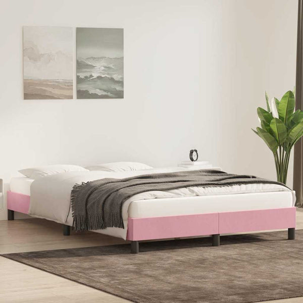 Rosa Samt Bettgestell 160x210 cm