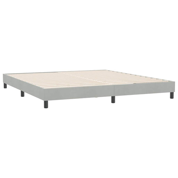 vidaXL Bed Frame without Mattress Light Gray 180x210 cm Velvet
