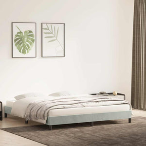 vidaXL Bed Frame without Mattress Light Gray 180x210 cm Velvet
